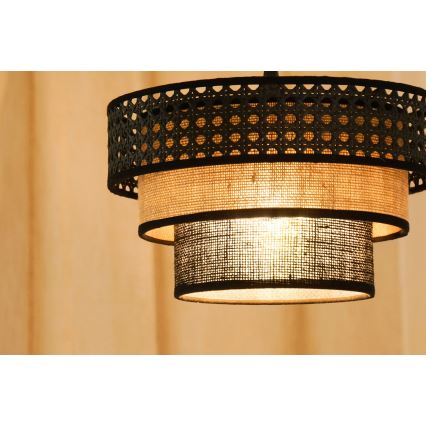 Brilagi - Lühter DAKOTA LUNETA 1xE27/15W/230V d. 25 cm must/rotang
