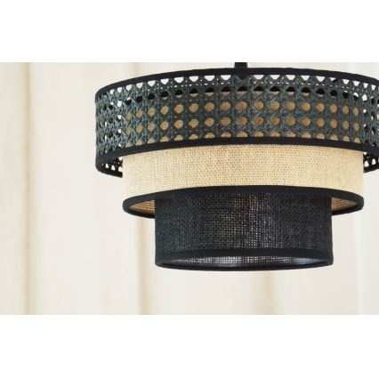 Brilagi - Lühter DAKOTA LUNETA 1xE27/15W/230V d. 25 cm must/rotang