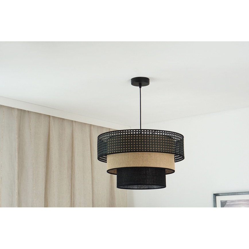 Brilagi - Lühter DAKOTA LUNETA 1xE27/15W/230V d. 45 cm must/rotang
