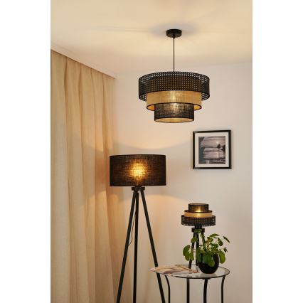 Brilagi - Lühter DAKOTA LUNETA 1xE27/15W/230V d. 45 cm must/rotang