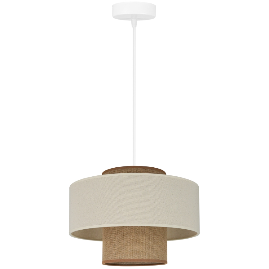 Brilagi - Lühter DALLAS 1xE27/15W/230V d. 30 cm pruun/kreemikas/valge