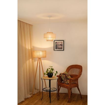 Brilagi - Lühter DALLAS 1xE27/15W/230V d. 30 cm pruun/kreemikas/valge