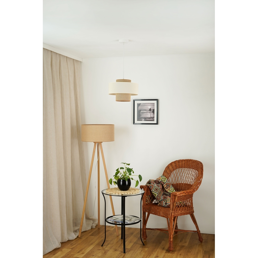 Brilagi - Lühter DALLAS 1xE27/15W/230V d. 30 cm pruun/kreemikas/valge
