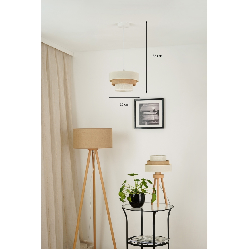 Brilagi - Lühter DENVER LUNETA 1xE27/15W/230V d. 25 cm beež/pruun/kreemikas