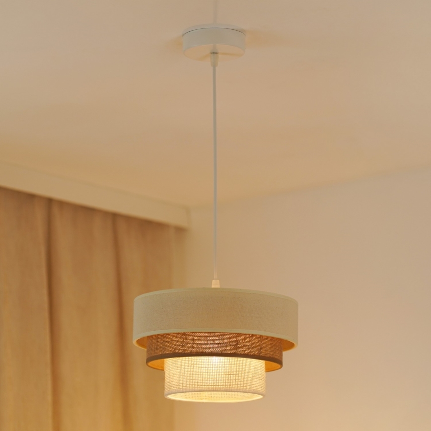 Brilagi - Lühter DENVER LUNETA 1xE27/15W/230V d. 25 cm beež/pruun/kreemikas