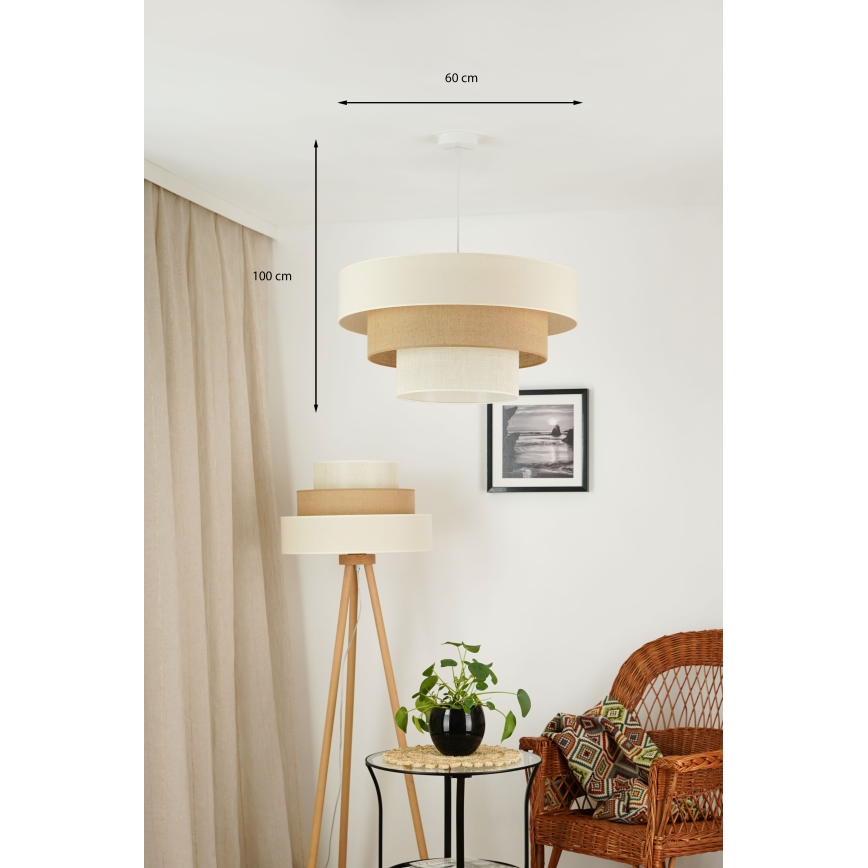 Brilagi - Lühter DENVER LUNETA 1xE27/15W/230V d. 60 cm beež/pruun/kreemikas