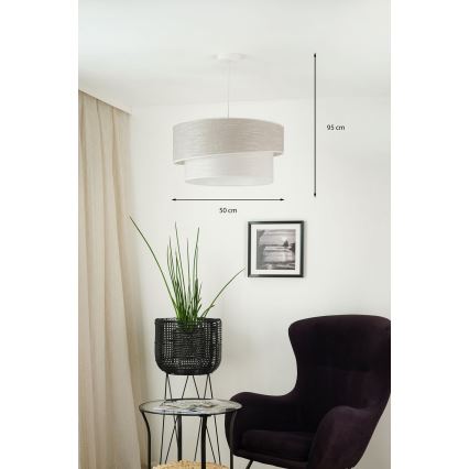 Brilagi - Lühter DOVER SHINE 1xE27/15W/230V d. 50 cm hall/kreemikas