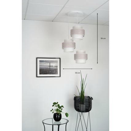 Brilagi - Lühter DOVER SPACE 3xE27/15W/230V hall/kreemikas