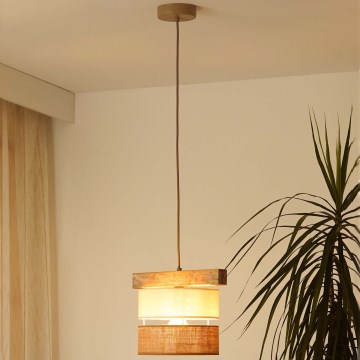 Brilagi - Lühter FOREST 1xE27/15W/230V mänd/beež/kreemikas