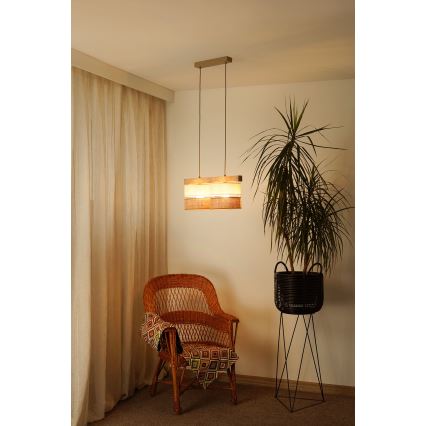 Brilagi - Lühter FOREST 2xE27/15W/230V mänd/beež/kreemikas