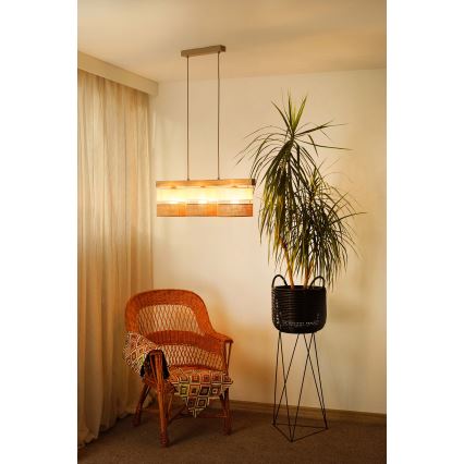 Brilagi - Lühter FOREST 3xE27/15W/230V mänd/beež/kreemikas
