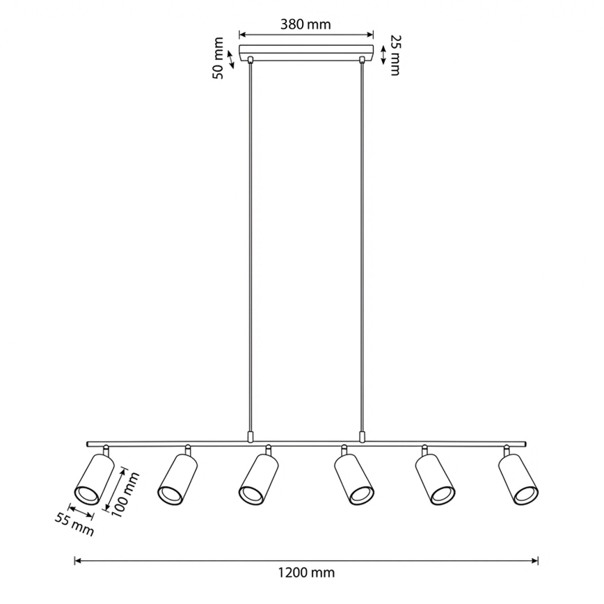Brilagi - Lühter kaablil SELE 6xGU10/30W/230V beež