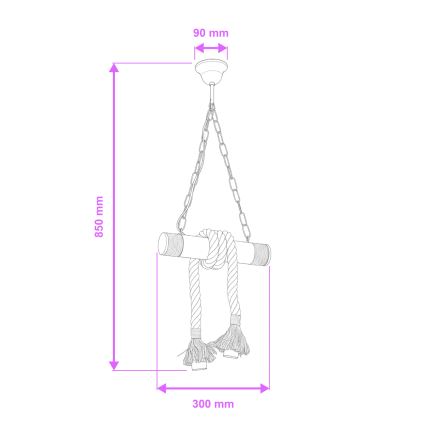 Brilagi - Lühter KOS 2xE27/60W/230V pöök