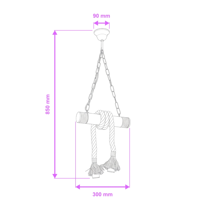 Brilagi - Lühter KOS 2xE27/60W/230V pöök
