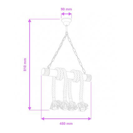 Brilagi - Lühter KOS 4xE27/60W/230V pöök