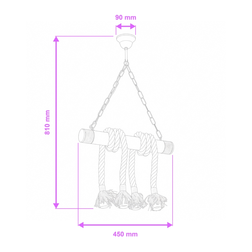 Brilagi - Lühter KOS 4xE27/60W/230V pöök