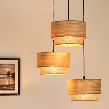 Brilagi - Lühter MONTANA BOHO 3xE27/15W/230V pruun/must