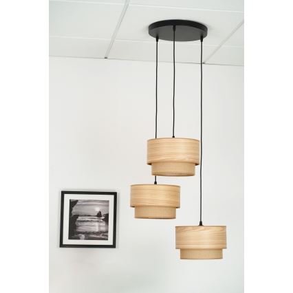 Brilagi - Lühter MONTANA BOHO 3xE27/15W/230V pruun/must