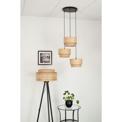 Brilagi - Lühter MONTANA BOHO 3xE27/15W/230V pruun/must