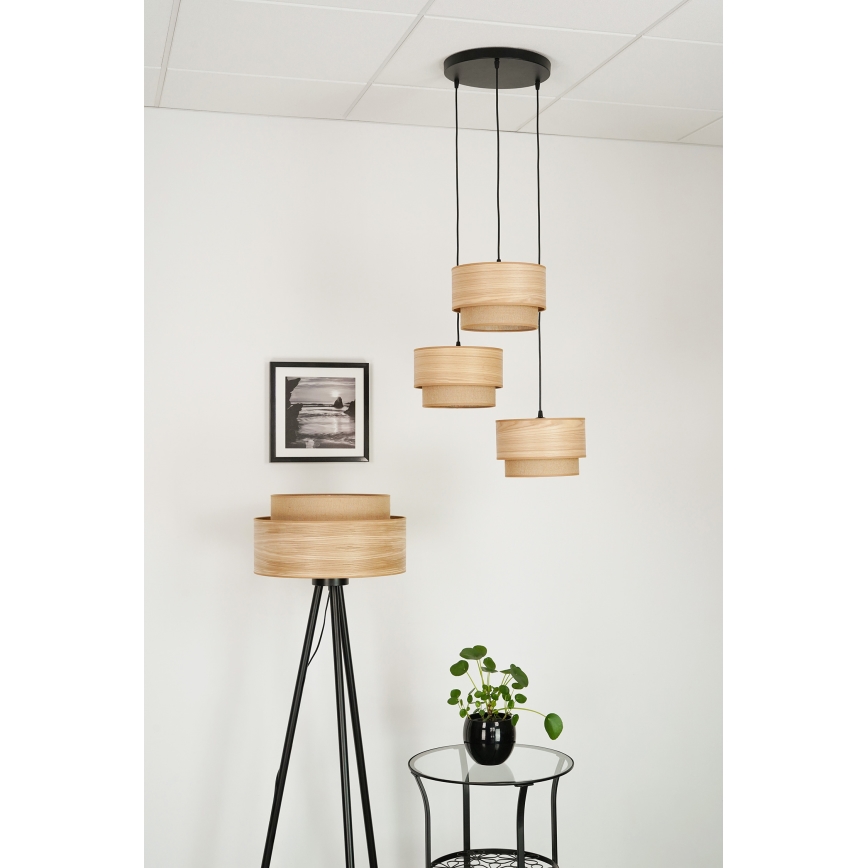 Brilagi - Lühter MONTANA BOHO 3xE27/15W/230V pruun/must