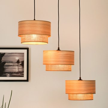Brilagi - Lühter MONTANA BOHO 3xE27/15W/230V pruun/must