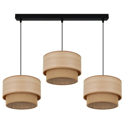 Brilagi - Lühter MONTANA BOHO 3xE27/15W/230V pruun/must