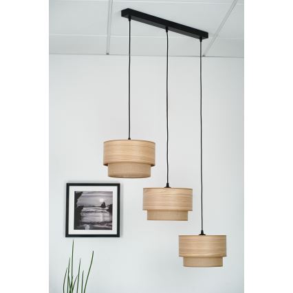 Brilagi - Lühter MONTANA BOHO 3xE27/15W/230V pruun/must