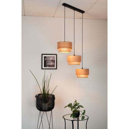 Brilagi - Lühter MONTANA BOHO 3xE27/15W/230V pruun/must