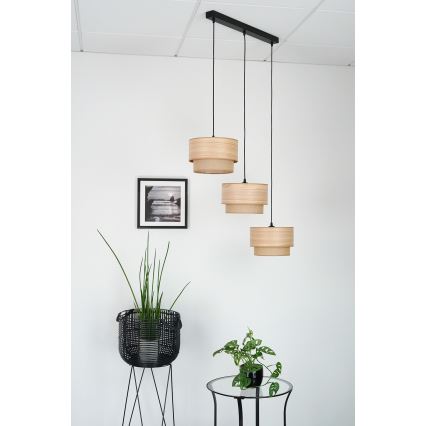 Brilagi - Lühter MONTANA BOHO 3xE27/15W/230V pruun/must