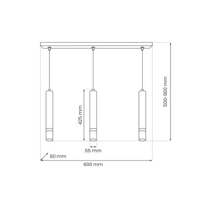 Brilagi - Lühter POKER 3xGU10/25W/230V beež/kuldne
