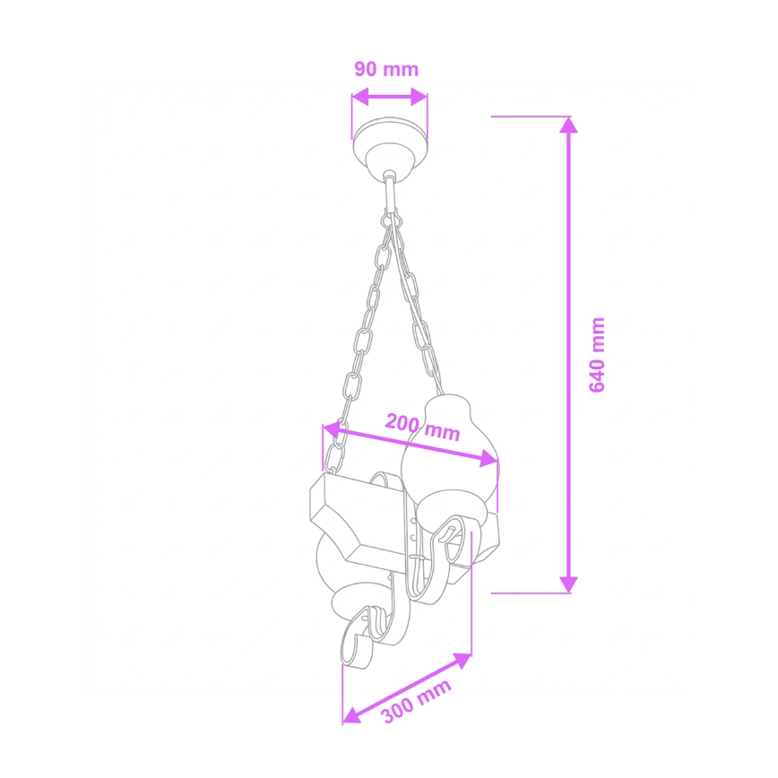 Brilagi - Lühter QUEEN 2xE14/40W/230V pöök/kreemikas