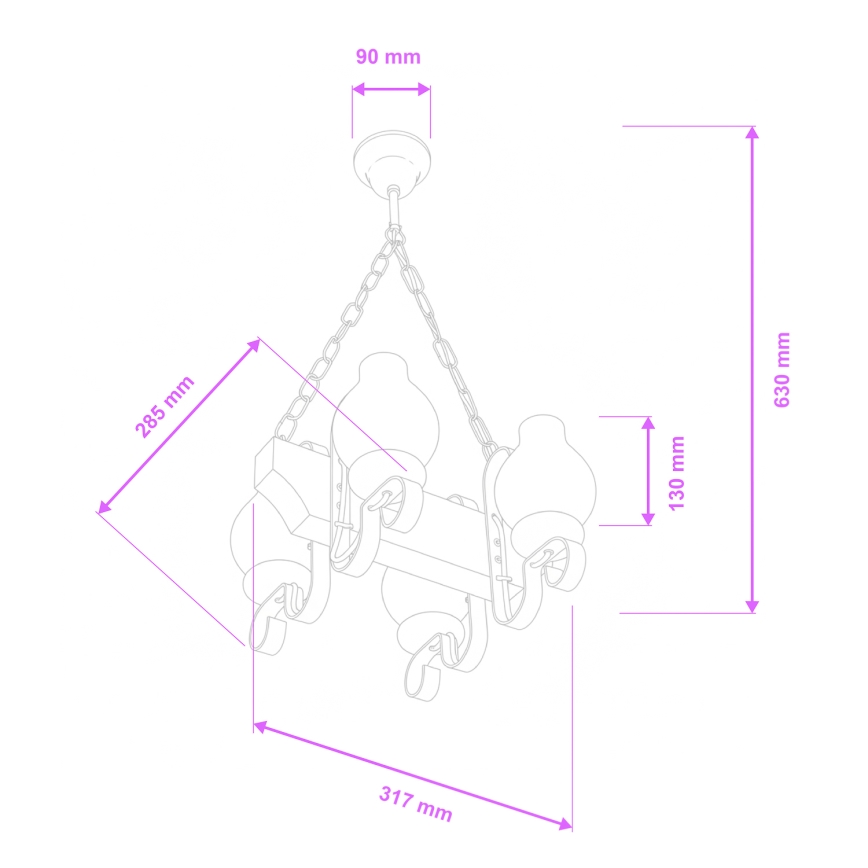 Brilagi - Lühter QUEEN 4xE14/40W/230V pöök
