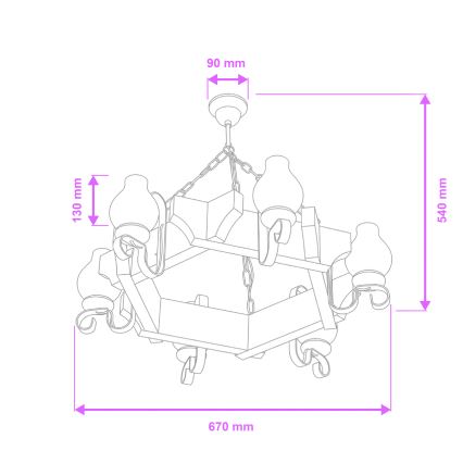 Brilagi - Lühter QUEEN 6xE14/40W/230V pöök