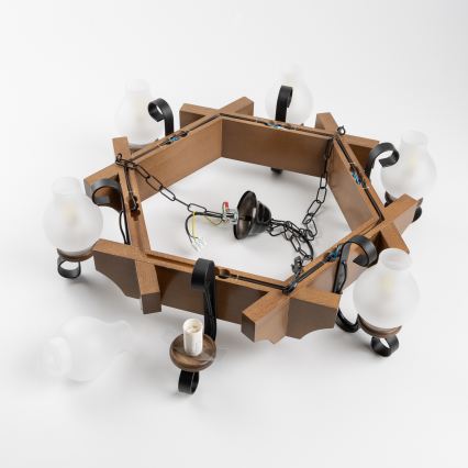 Brilagi - Lühter QUEEN 6xE14/40W/230V pöök/pähkel