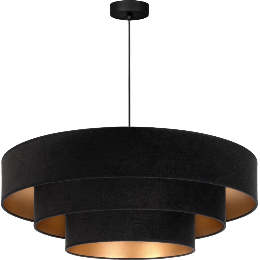 Brilagi - Lühter riputuskaabliga LUNETA 3xE27/60W/230V, läbimõõt 80 cm, must/kuldne