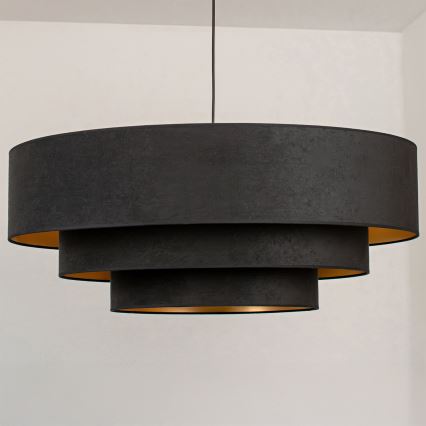 Brilagi - Lühter riputuskaabliga LUNETA 3xE27/60W/230V, läbimõõt 80 cm, must/kuldne