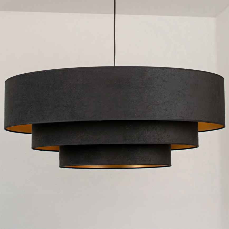 Brilagi - Lühter riputuskaabliga LUNETA 3xE27/60W/230V, läbimõõt 80 cm, must/kuldne