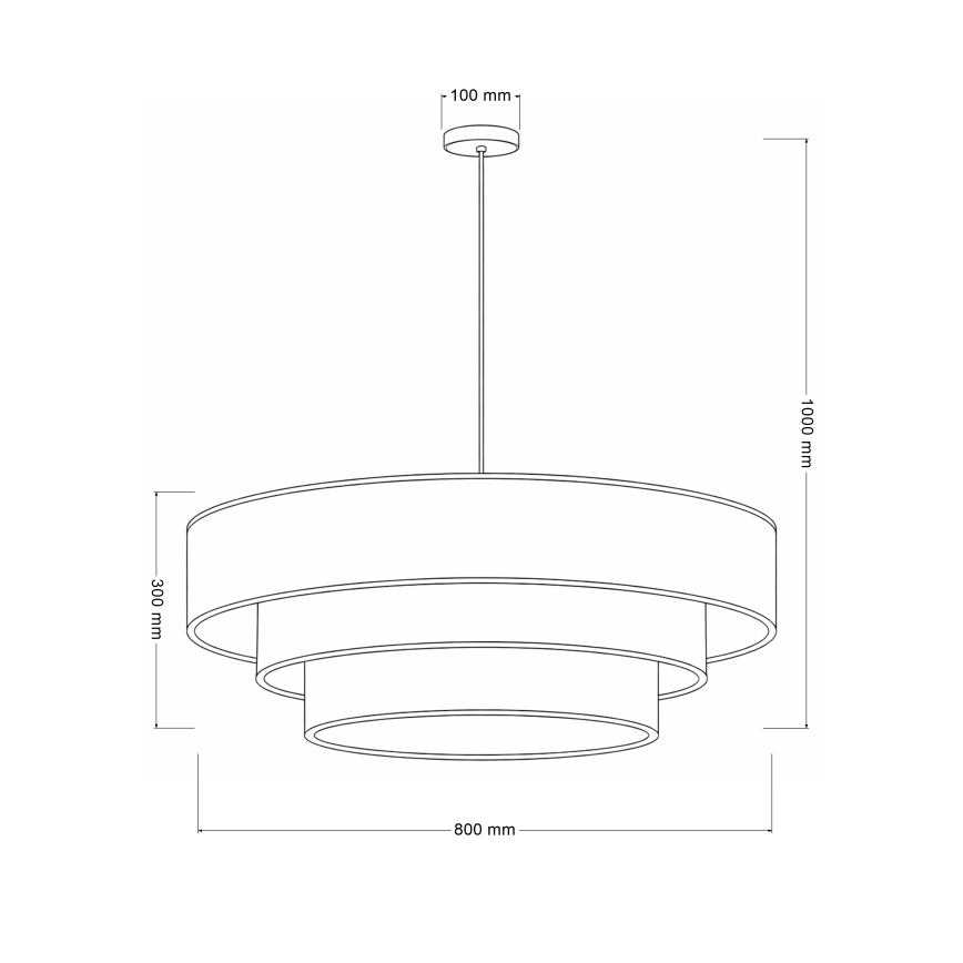 Brilagi - Lühter riputuskaabliga LUNETA 3xE27/60W/230V, läbimõõt 80 cm, must/kuldne
