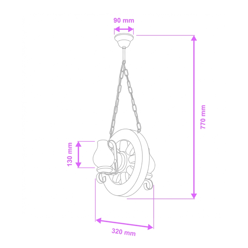 Brilagi - Lühter ROATA 2xE14/40W/230V pöök