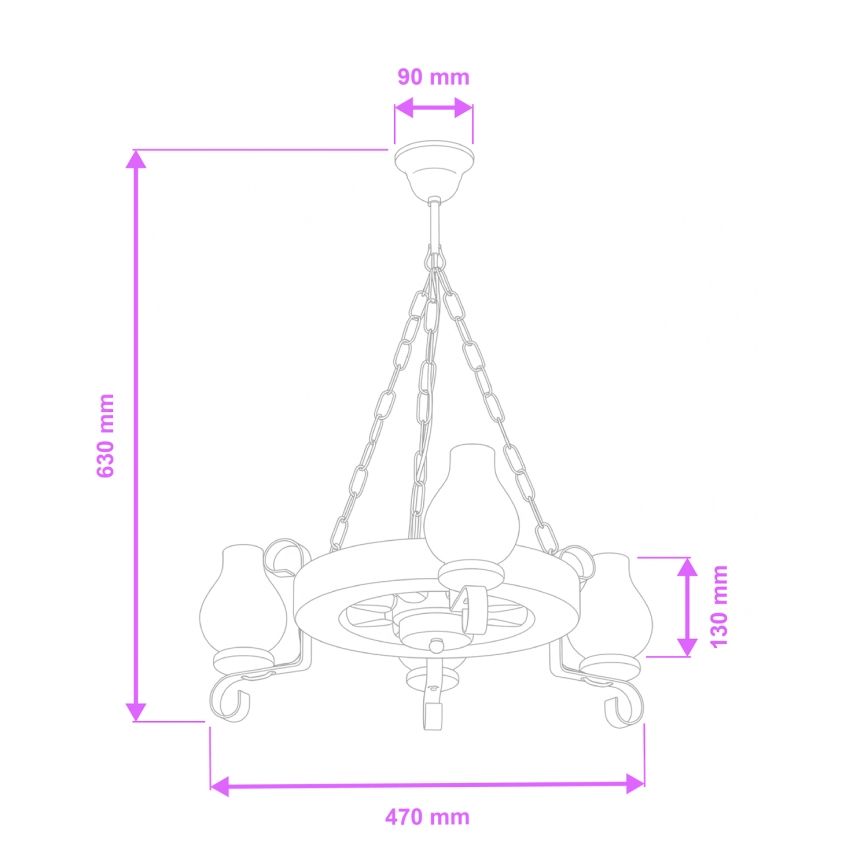 Brilagi - Lühter ROATA 3xE14/40W/230V pöök