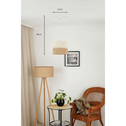 Brilagi - Lühter ROYAL YUTE 1xE27/15W/230V d. 25 cm beež/kreemikas