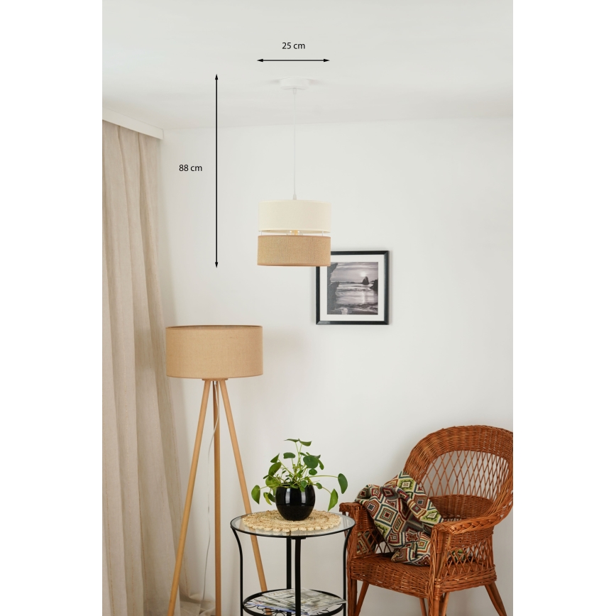 Brilagi - Lühter ROYAL YUTE 1xE27/15W/230V d. 25 cm beež/kreemikas