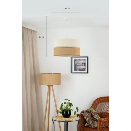 Brilagi - Lühter ROYAL YUTE 1xE27/15W/230V d. 40 cm beež/kreemikas
