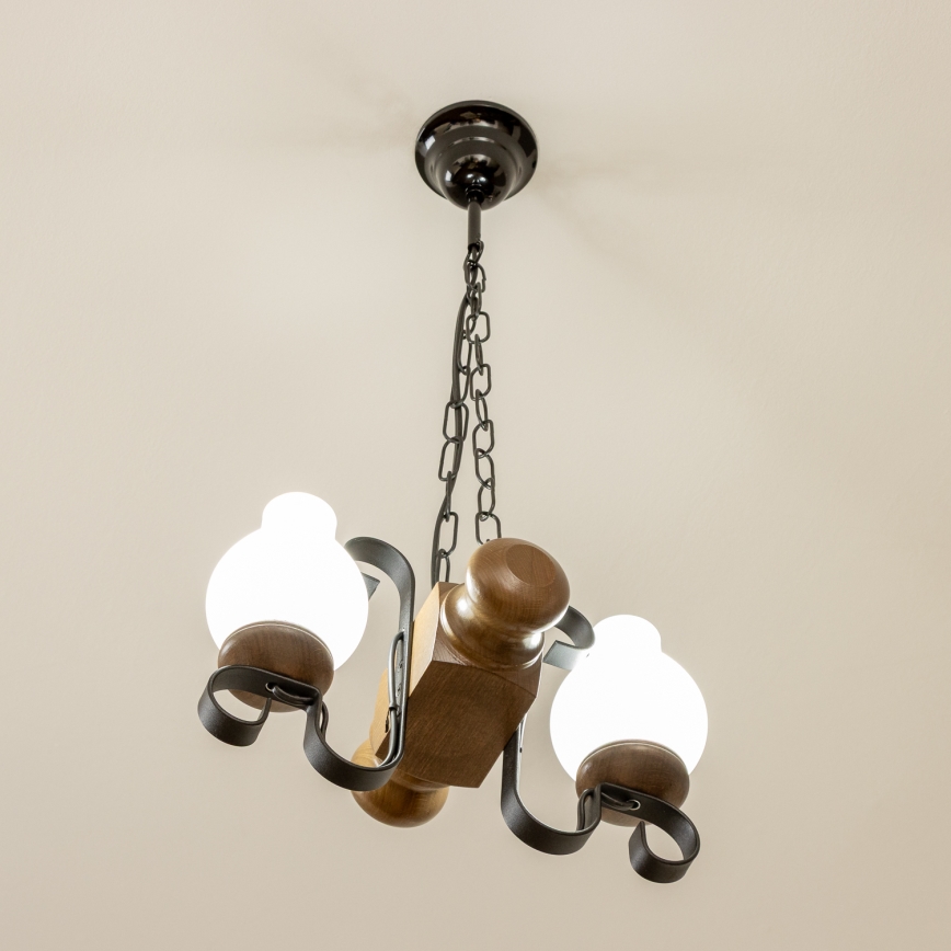 Brilagi - Lühter RUSTIC 2xE14/40W/230V pöök/pähkel