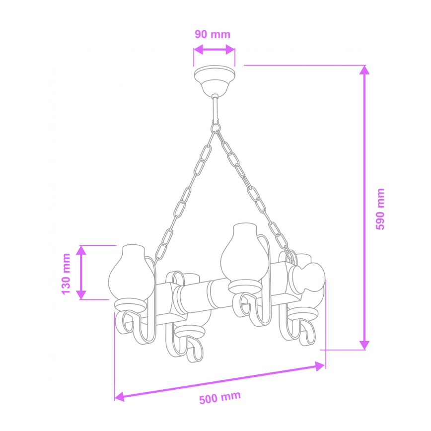 Brilagi - Lühter RUSTIC 4xE14/40W/230V pöök