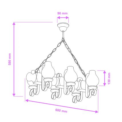 Brilagi - Lühter RUSTIC 6xE14/40W/230V pöök