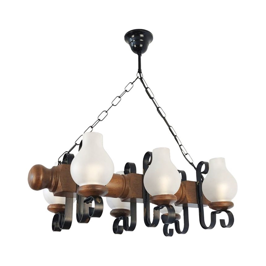 Brilagi - Lühter RUSTIC 6xE14/40W/230V pöök/pähkel