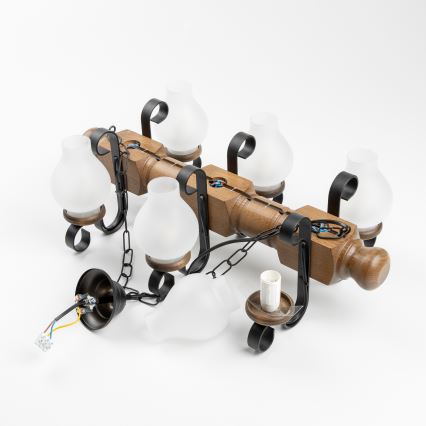 Brilagi - Lühter RUSTIC 6xE14/40W/230V pöök/pähkel