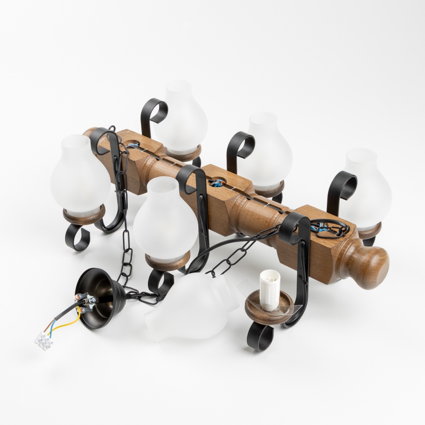 Brilagi - Lühter RUSTIC 6xE14/40W/230V pöök/pähkel