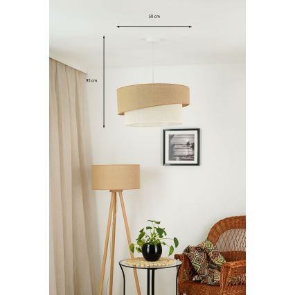 Brilagi - Lühter SHINE 1xE27/15W/230V d. 50 cm beež/kreemikas